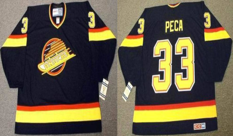 2019 Men Vancouver Canucks #33 Peca Black CCM NHL jerseys